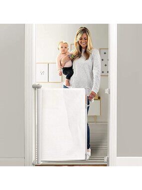 Retractable Baby Gate 33" Tall Expands to 55" Wide Indoor Outdoor Child Safety M